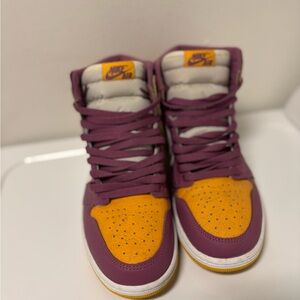 Nike Purple and Orange High-Top Sneakers